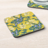 アールヌーボーパープル金ゴールドフローラコルクコースター コースター (左側)