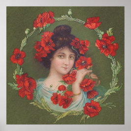 アールヌーボービクトリアンポピー・ギブソンガールアーカイブ ポスター