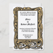 アールヌーボービクトリアン時代1901年の結婚紅葉 招待状 (正面)