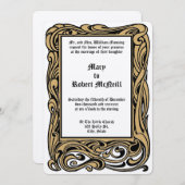 アールヌーボービクトリアン時代1901年の結婚紅葉 招待状 (正面/裏面)