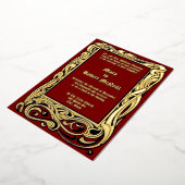 アールヌーボービクトリアン時代1901年の結婚紅葉 箔招待状 (回転した状態)