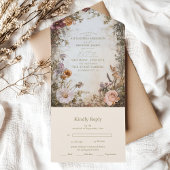 アールヌーボービクトリアン王室の結婚フローラ オールインワン招待状