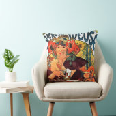 アールヌーボービール広告1897年 クッション (椅子)