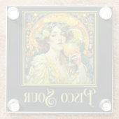 アールヌーボーピスコサワー ガラスコースター (裏面)