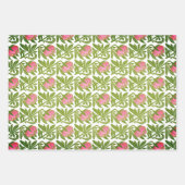 アールヌーボーピンクのユリの壁紙 ラッピングペーパーシート (正面3)