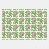 アールヌーボーピンクのユリの壁紙 ラッピングペーパーシート (正面2)