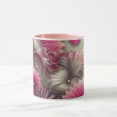 アールヌーボーピンクファンとシルバーファン マグカップ (中央)