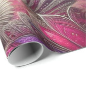 アールヌーボーピンクファンとシルバーファン ラッピングペーパー (ロールコーナー)