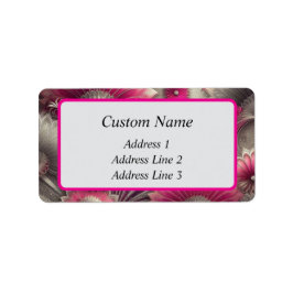 アールヌーボーピンクファンとシルバーファン ラベル