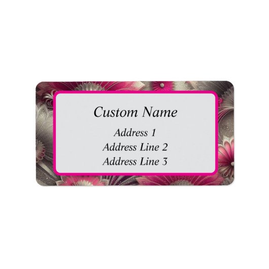 アールヌーボーピンクファンとシルバーファン ラベル (正面)