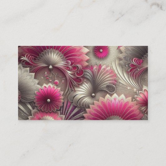 アールヌーボーピンクファンとシルバーファン 名刺 (裏面)