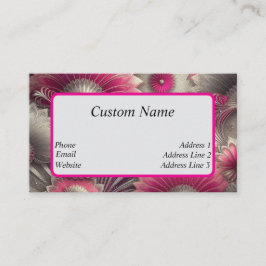 アールヌーボーピンクファンとシルバーファン 名刺