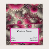 アールヌーボーピンクファンとシルバーファン 名刺 (外部フラット)