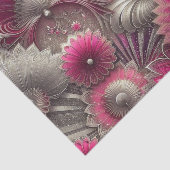 アールヌーボーピンクファンとシルバーファン 薄葉紙 (詳細)