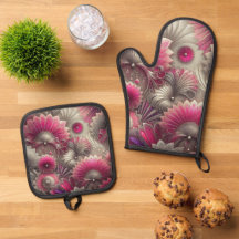 アールヌーボーピンクファンとシルバーファン