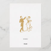 アールヌーボーピンク縁どフローラバイアルフォンスミュシャ 箔招待状 (裏面)