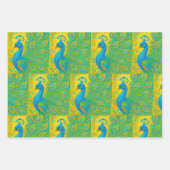 アールヌーボーピーコックイエローダマスクパターン ラッピングペーパーシート (正面2)