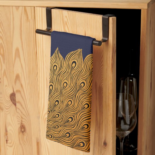 アールヌーボーピーコックウィル・ブラッドリー キッチンタオル (三つ折り)