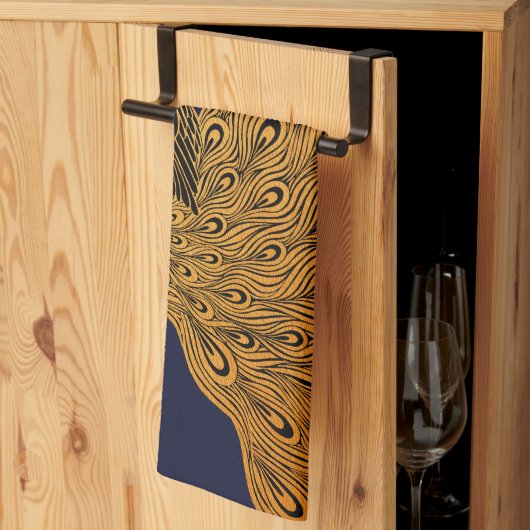 アールヌーボーピーコックウィル・ブラッドリー キッチンタオル (三つ折り)