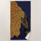 アールヌーボーピーコックウィル・ブラッドリー ビーチタオル (正面)