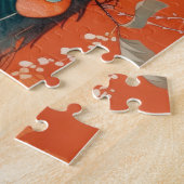 アールヌーボーピーコックオンオレンジフローラ ジグソーパズル (側面)