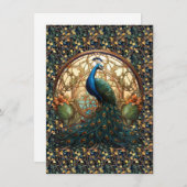 アールヌーボーピーコックオンノートカード1 (正面/裏面)