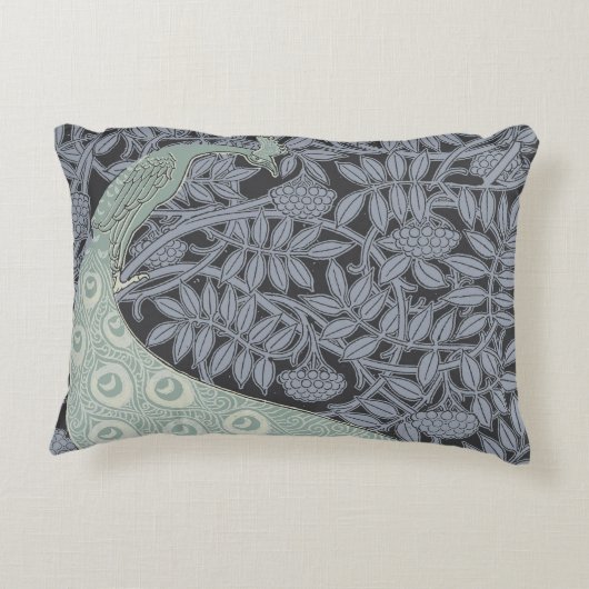 アールヌーボーピーコッククラシックヴィンテージバード アクセントクッション (裏面)