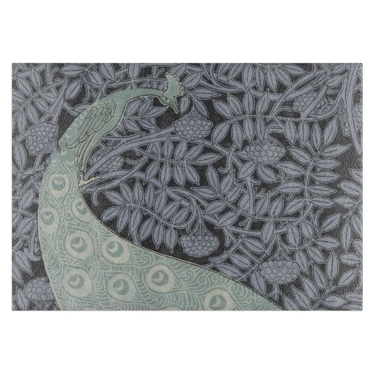 アールヌーボーピーコッククラシックヴィンテージバード カッティングボード (正面)