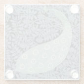 アールヌーボーピーコッククラシックヴィンテージバード ガラスコースター (裏面)