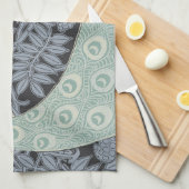 アールヌーボーピーコッククラシックヴィンテージバード キッチンタオル (四つ折り)