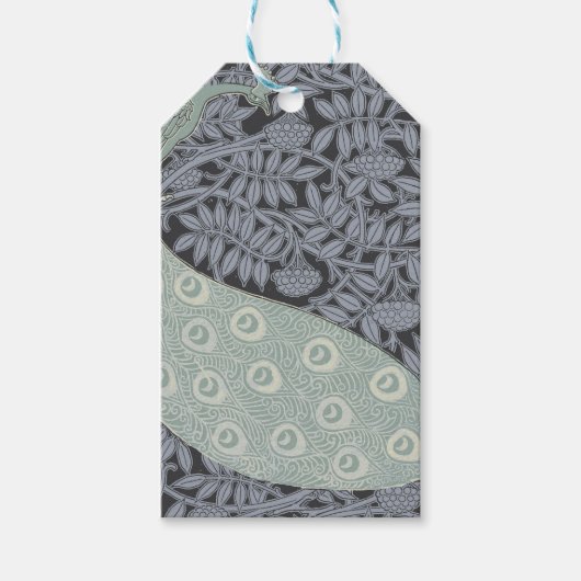 アールヌーボーピーコッククラシックヴィンテージバード ギフトタグ (正面)