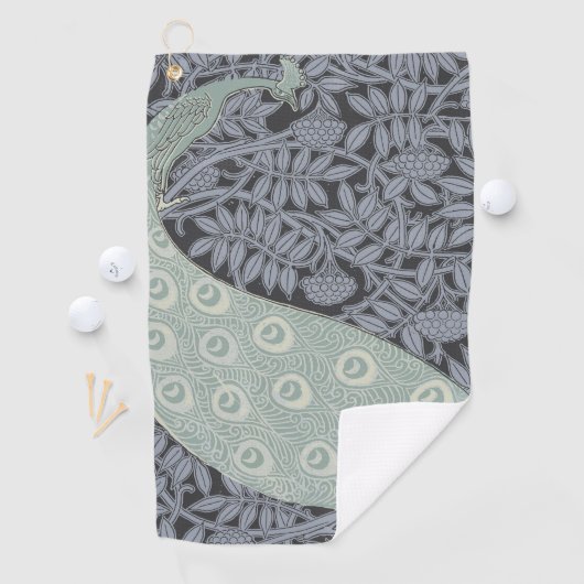 アールヌーボーピーコッククラシックヴィンテージバード ゴルフタオル (インサイチュ)