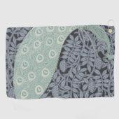 アールヌーボーピーコッククラシックヴィンテージバード ゴルフタオル (横)