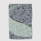 アールヌーボーピーコッククラシックヴィンテージバード ゴルフタオル (正面)