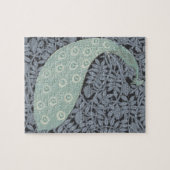 アールヌーボーピーコッククラシックヴィンテージバード ジグソーパズル (横)