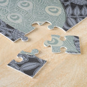 アールヌーボーピーコッククラシックヴィンテージバード ジグソーパズル (側面)