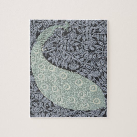 アールヌーボーピーコッククラシックヴィンテージバード ジグソーパズル (縦)