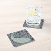 アールヌーボーピーコッククラシックヴィンテージバード スクエアペーパーコースター (インサイチュ)