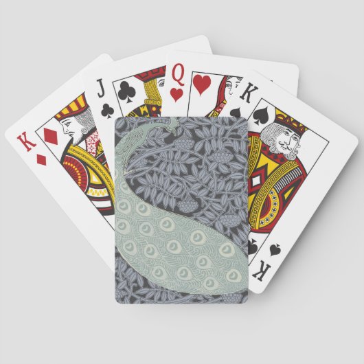 アールヌーボーピーコッククラシックヴィンテージバード トランプ (裏面)