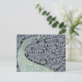 アールヌーボーピーコッククラシックヴィンテージバード ポストカード (スタンド正面)