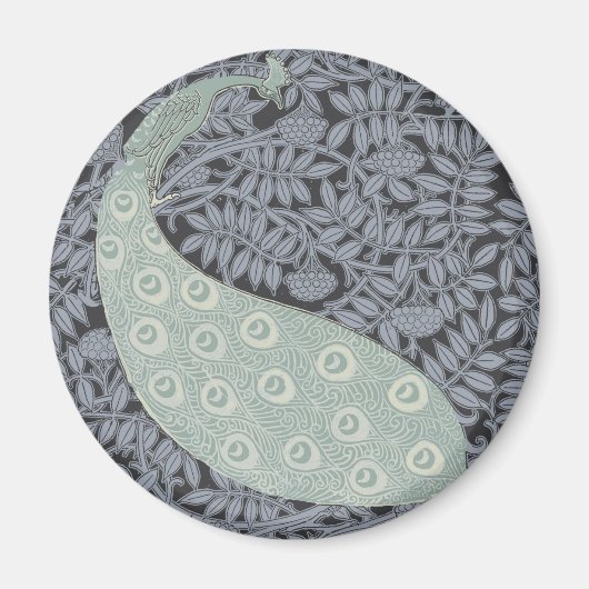 アールヌーボーピーコッククラシックヴィンテージバード マグネット (正面)