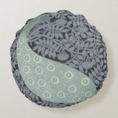 アールヌーボーピーコッククラシックヴィンテージバード ラウンドクッション (裏面)