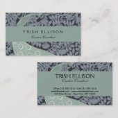 アールヌーボーピーコッククラシックヴィンテージバード 名刺 (正面/裏面)