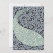 アールヌーボーピーコッククラシックヴィンテージバード 招待状 (裏面)