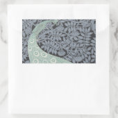 アールヌーボーピーコッククラシックヴィンテージバード 長方形シール (バッグ)