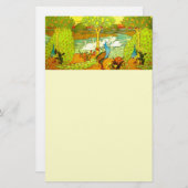 アールヌーボーピーコックスとスワン 便箋 (正面/裏面)