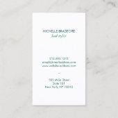 アールヌーボーピーコックスモノグラムのロゴ金ゴールド/緑 名刺 (裏面)