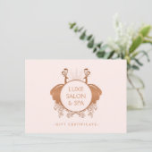 アールヌーボーピーコックスロゴバラ金ゴールド/ピンクギフトカード (スタンド正面)