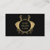 アールヌーボーピーコックスロゴ金ゴールド/ブラック 名刺 (正面)