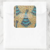 アールヌーボーピーコックテキスタイルデコヴェルヌアイルブルー スクエアシール (バッグ)